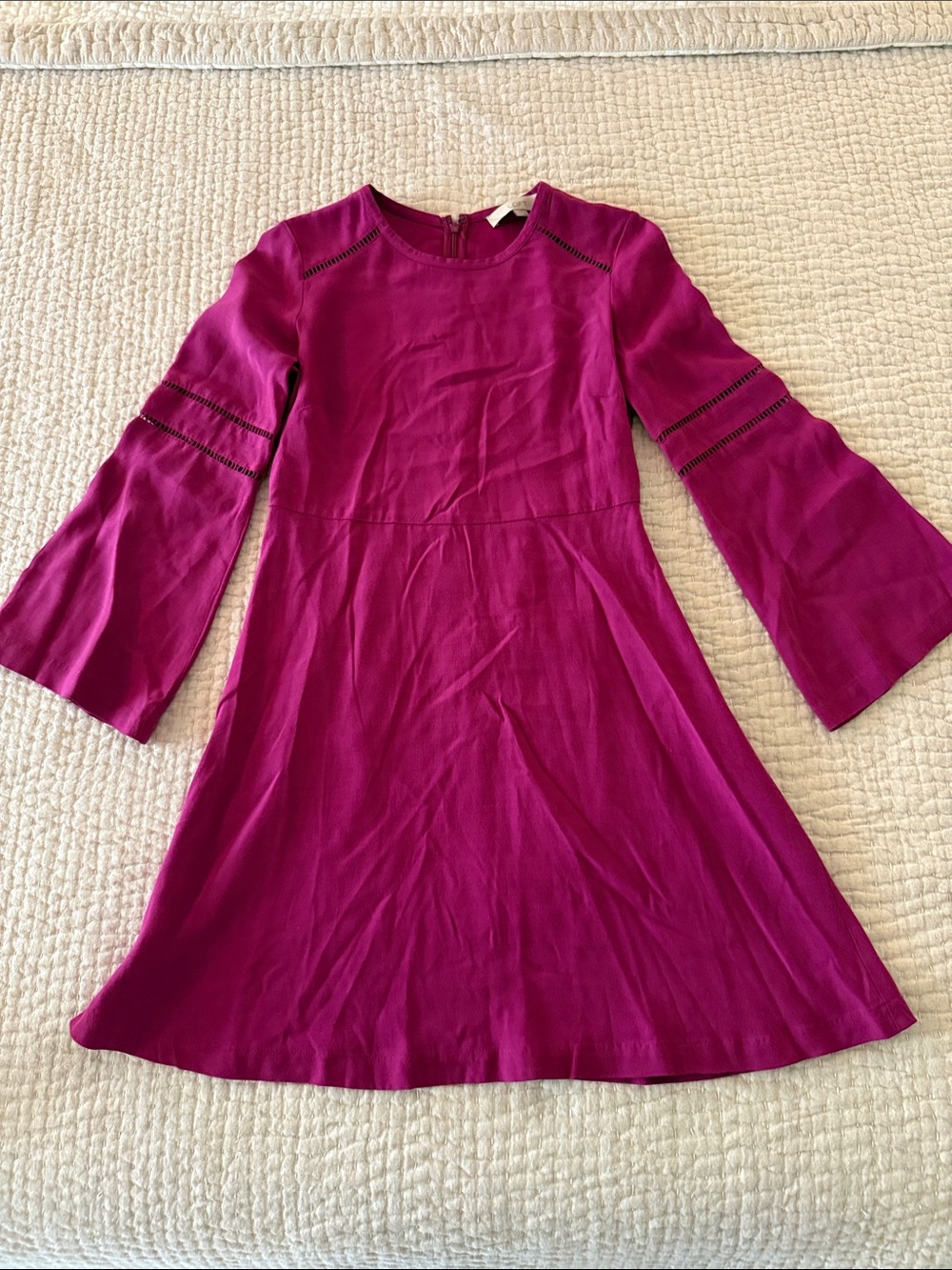 Women’s Fuchsia Bell-Sleeve Dress Loft 00P